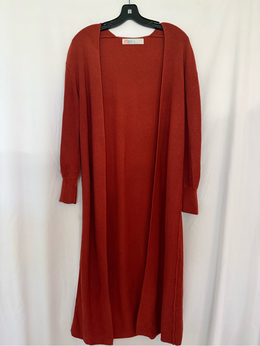 Free PeopleBeach Long Open-Front Women's Cardigan Sweater - Rust